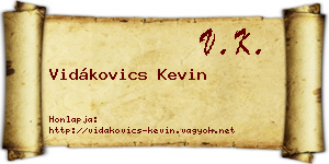 Vidákovics Kevin névjegykártya