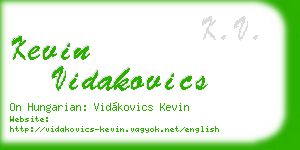 kevin vidakovics business card